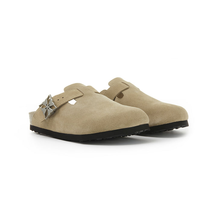 Trapar Waves Suede Casual Slip On Birkenstock Khaki Grey