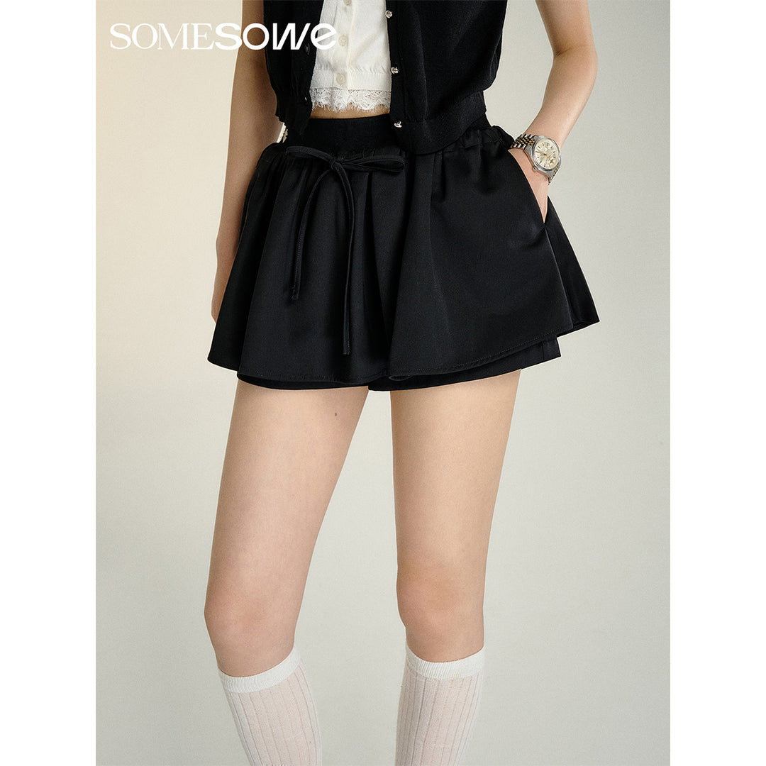 SomeSowe 3D A-Line Puffy Skirt Shorts Black