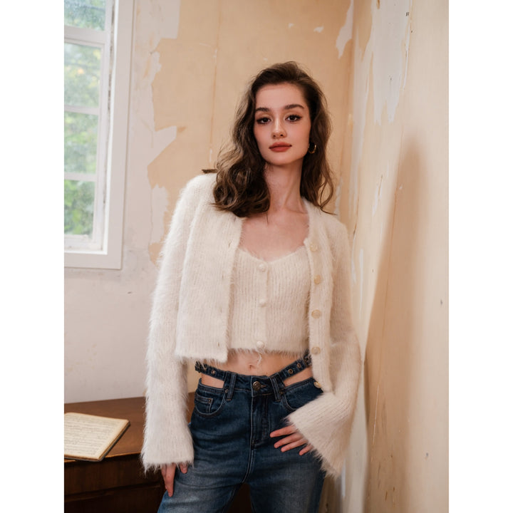 Rocha Roma Alpaca Knitted Lace Vest Cream - Mores Studio