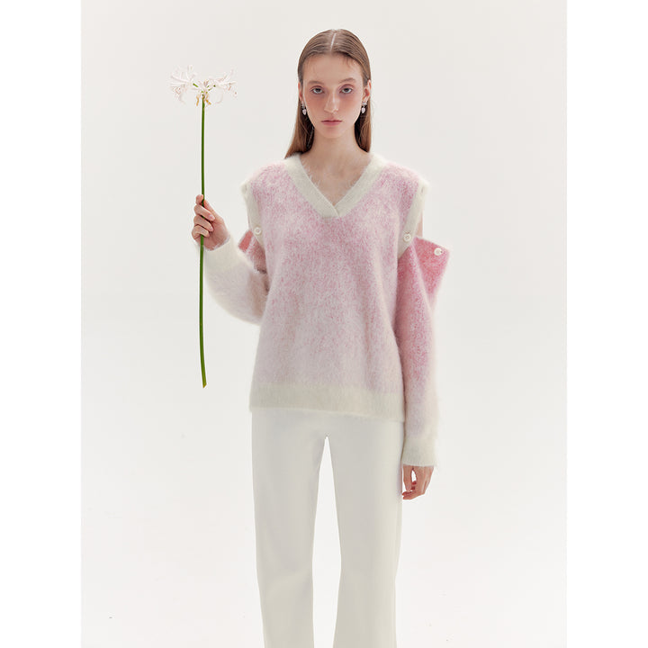 Rumia Rifle Gradient Sweater Pink - Mores Studio