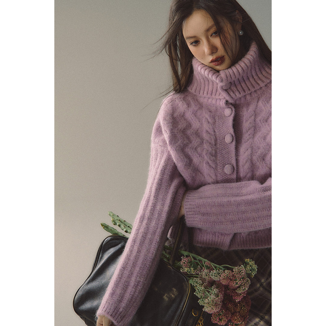 Via Pitti Twisted Woolen Knit Sweater Pink - Mores Studio