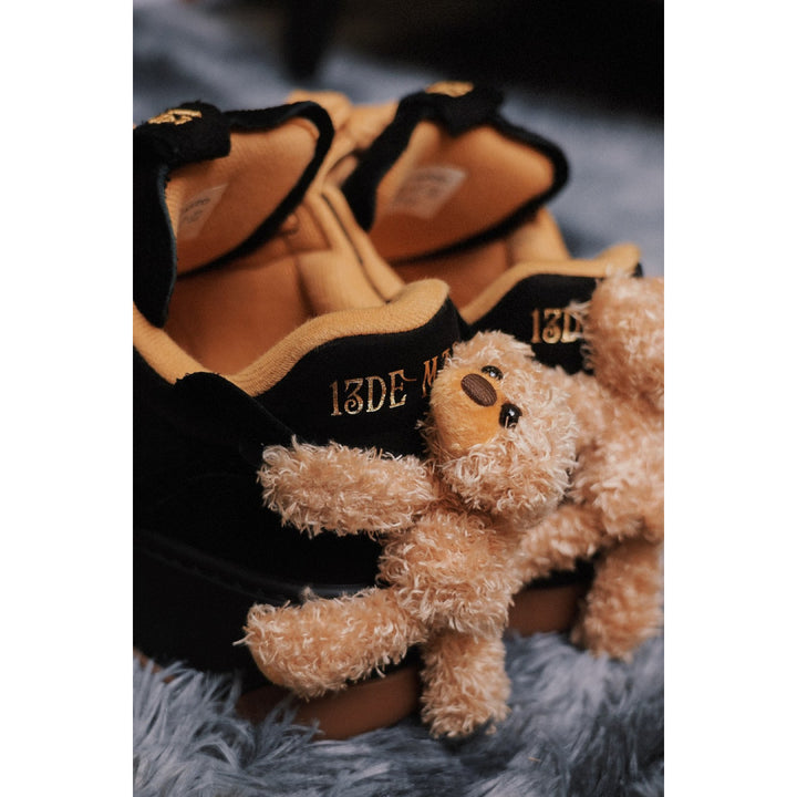 13De Marzo Plush Bear Thick Sole Sneaker Black - Mores Studio