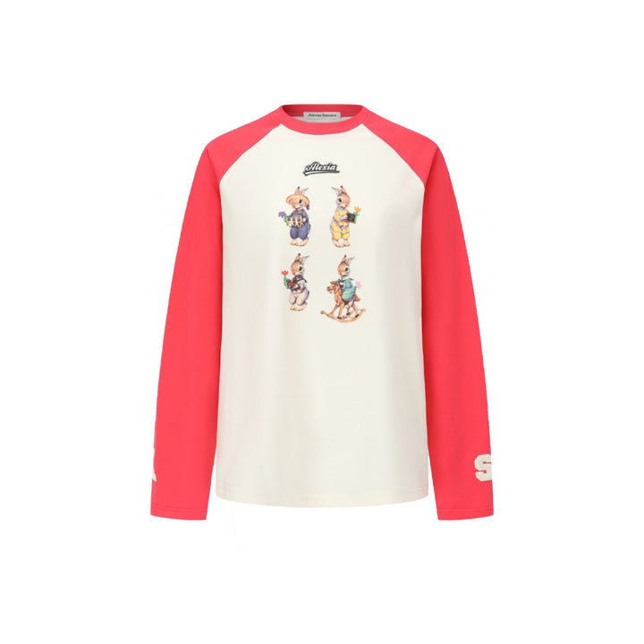 Alexia Sandra Four Rabbits Raglan L/S Tee Red - Mores Studio