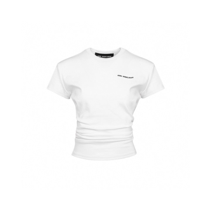 Ann Andelman Small Logo Stacking Slim Tee White - Mores Studio