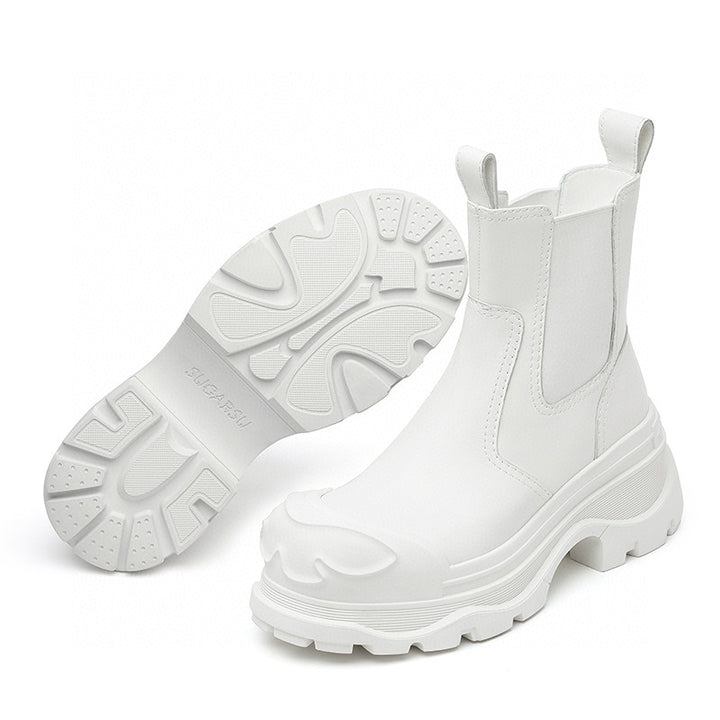 SugarSu Rubber Sole Chelsea Boots White - Mores Studio