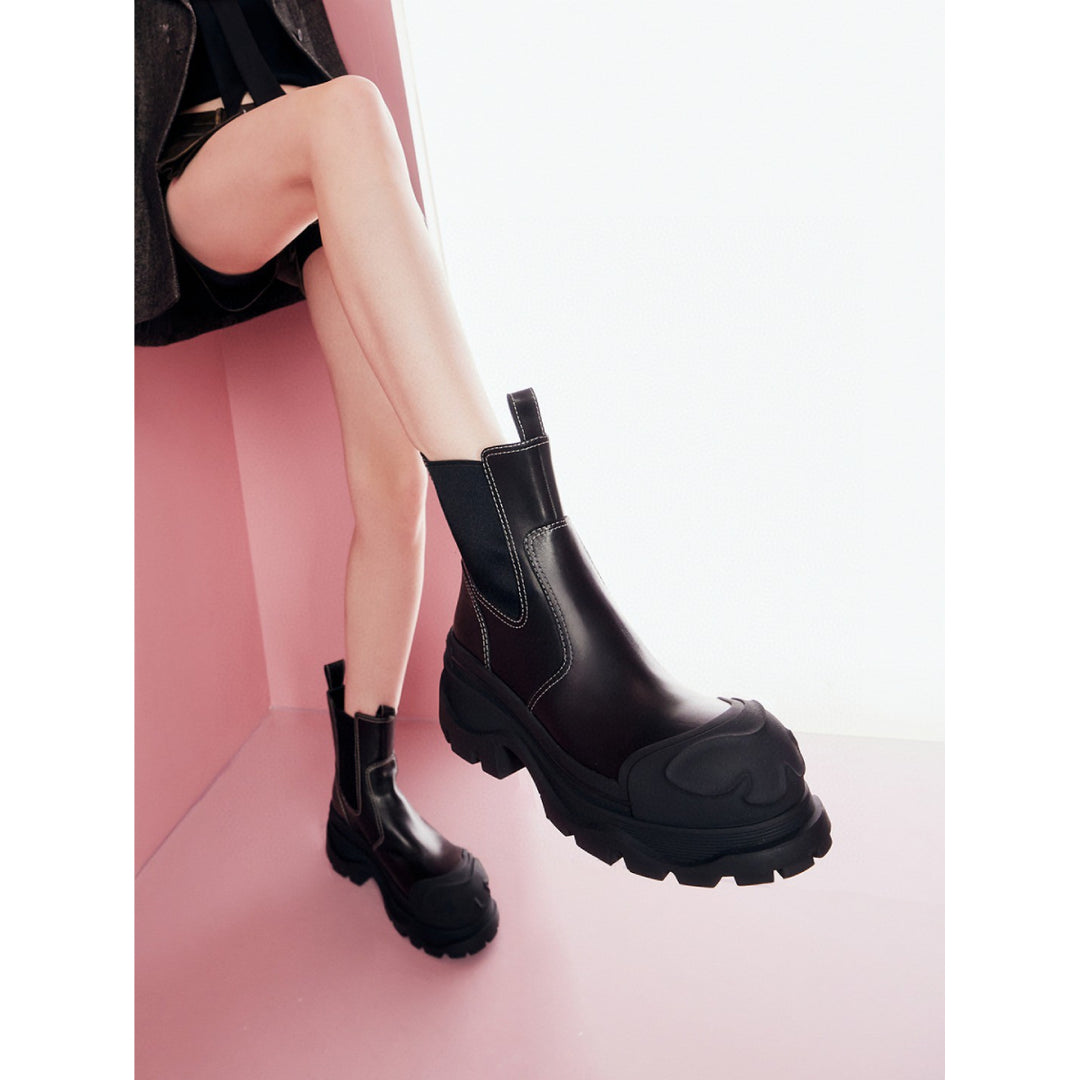 SugarSu Rubber Sole Chelsea Boots Black - Mores Studio