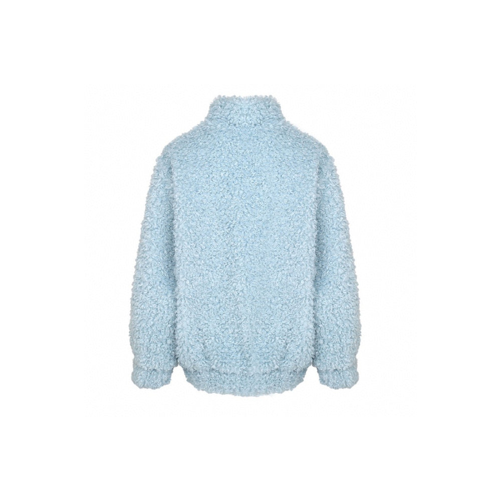 Ann Andelman Oversized Woolen Fleece Coat Blue - Mores Studio