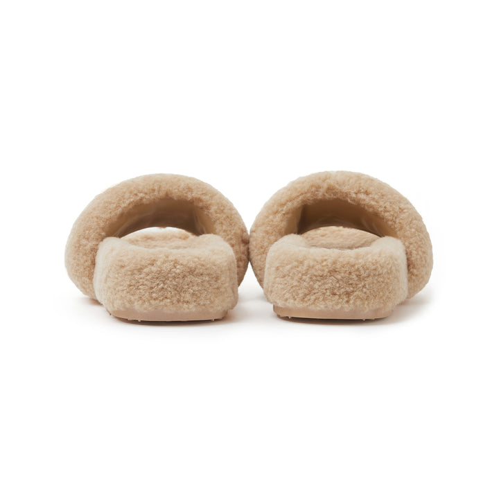 Trapar Waves Basic Casual Furry Slipper Khaki