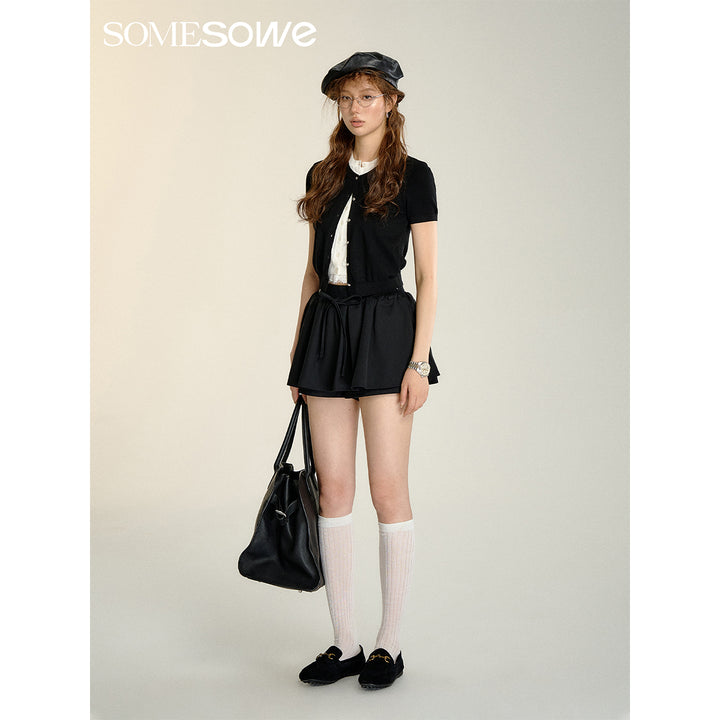 SomeSowe 3D A-Line Puffy Skirt Shorts Black