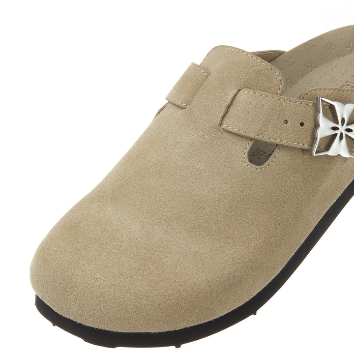 Trapar Waves Suede Casual Slip On Birkenstock Khaki Grey