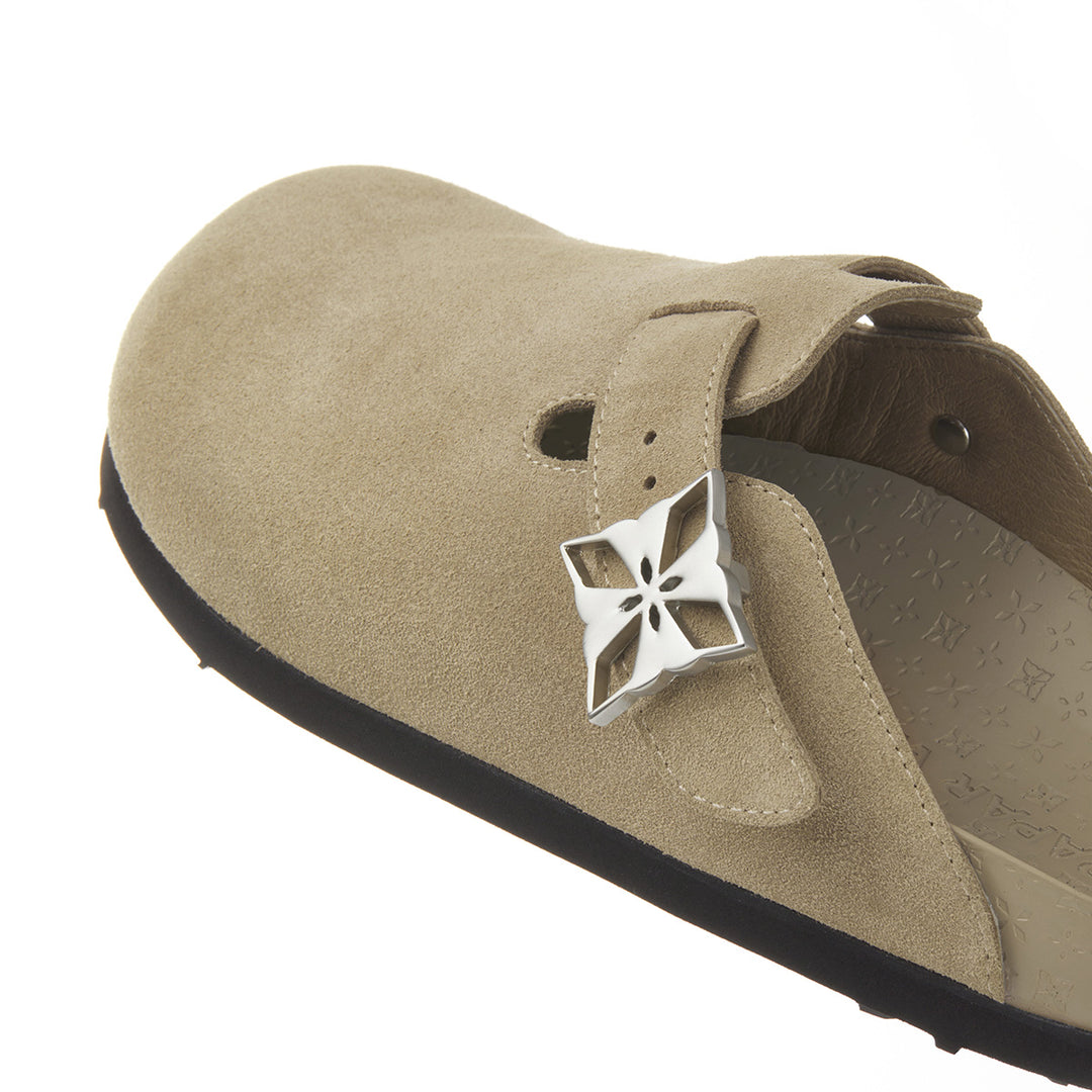 Trapar Waves Suede Casual Slip On Birkenstock Khaki Grey