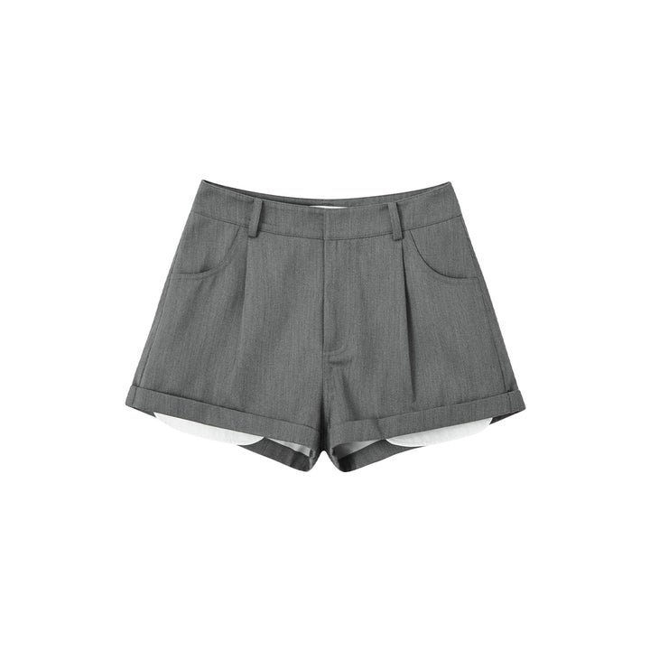 SomeSowe Fake-2-Piece Patchwork Casual Shorts