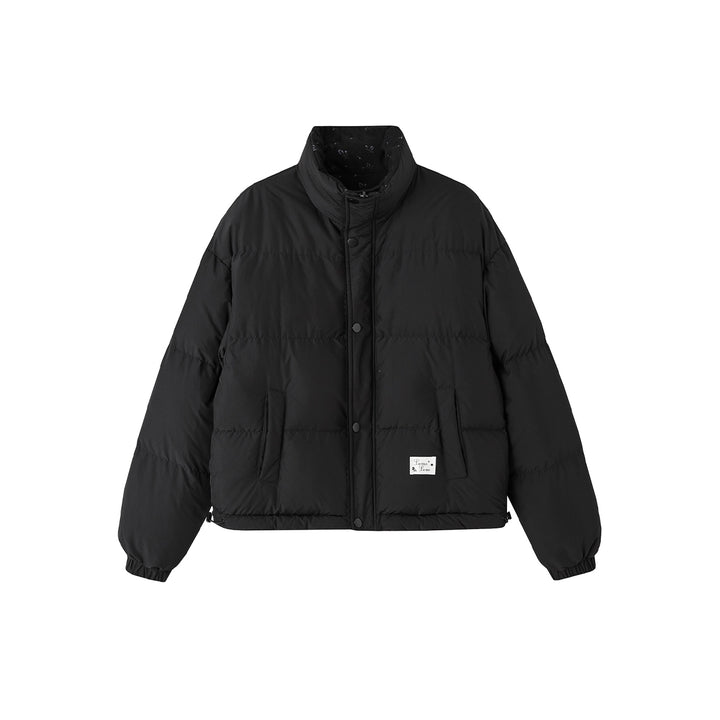 SomeSowe Lace Patchwork Reversible Down Jacket Black