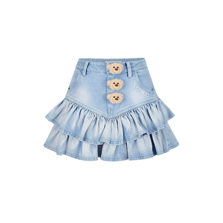 13De Marzo Plush Bear Denim Skirt Blue