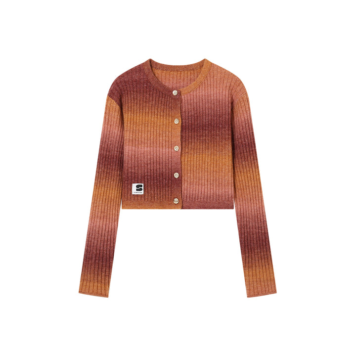 SomeSowe Island SunSet Gradient Knit Cardigan Orange - Mores Studio
