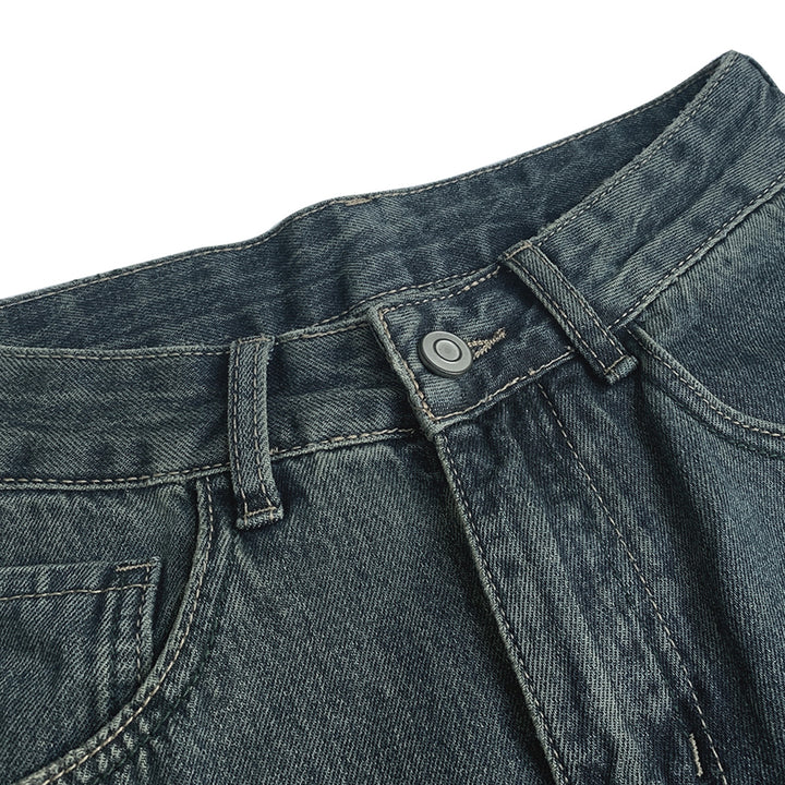 SomeSowe Vintage Draped Distressed Washed Thicken Jeans