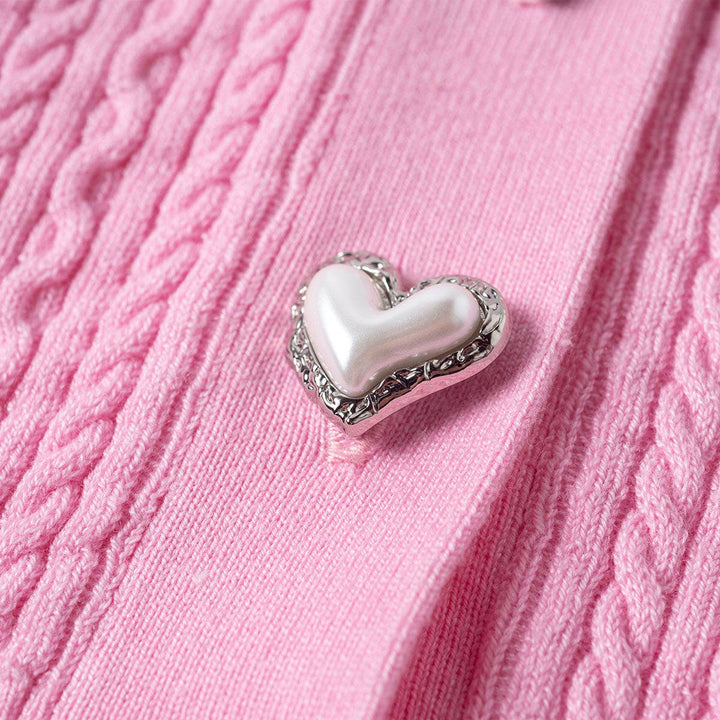 Three Quarters Heart Button Knit Halter Vest - GirlFork