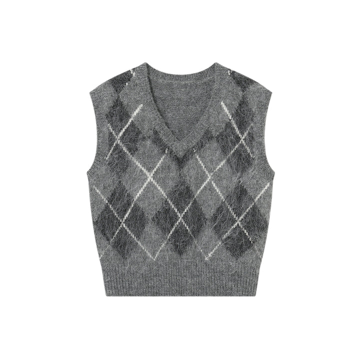 SomeSowe Checkered Woolen Vest