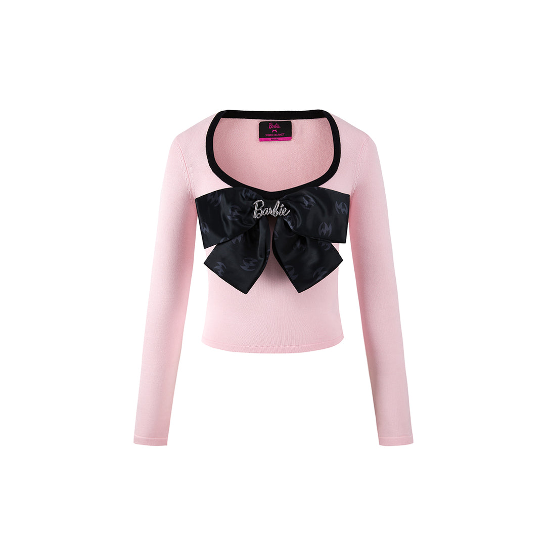 Weird Market X Barbie Bowknot Knit Top Pink - Mores Studio