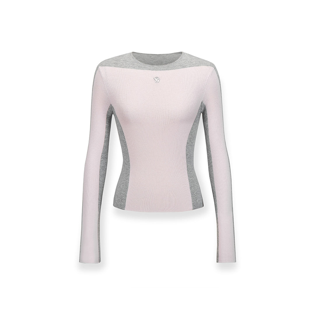 NotAwear Color Blocked Knit Woollen Slim Top Pink - Mores Studio