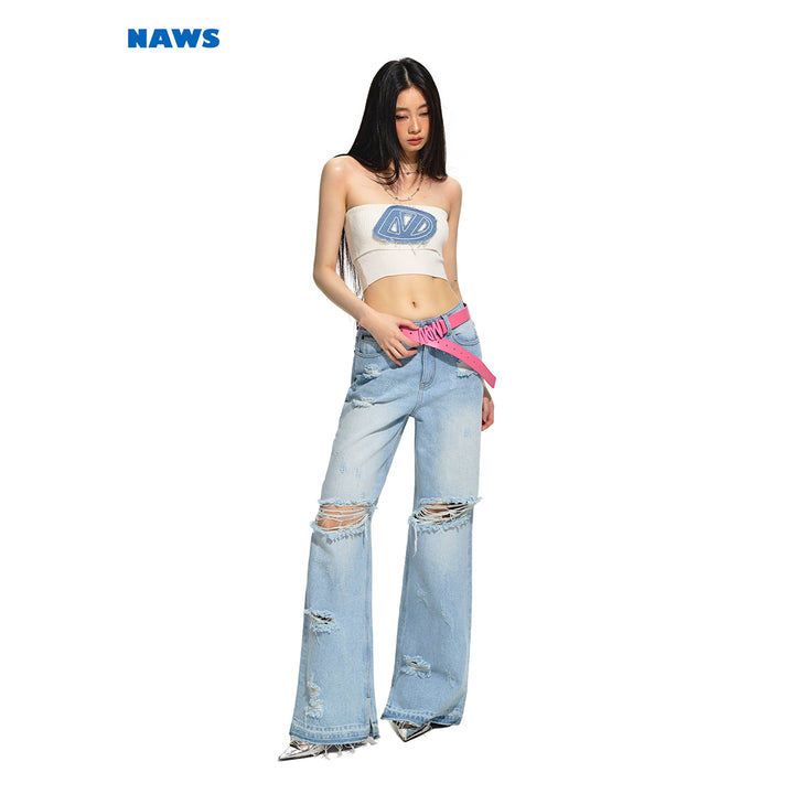 NAWS Classical Destroyed Straight-Leg Jeans