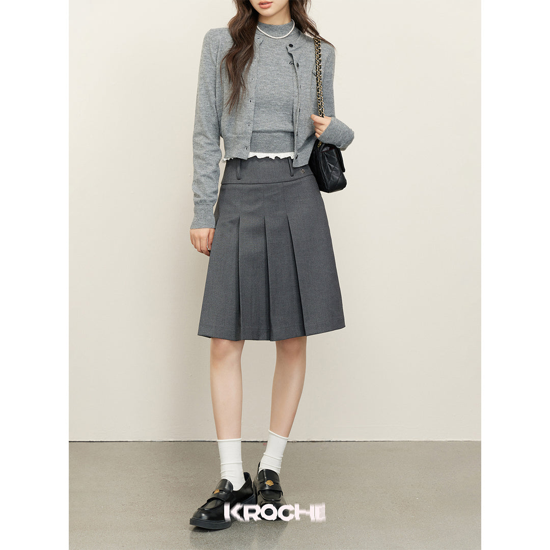 Kroche Classic Mid-Length Pleated Skirt - Mores Studio