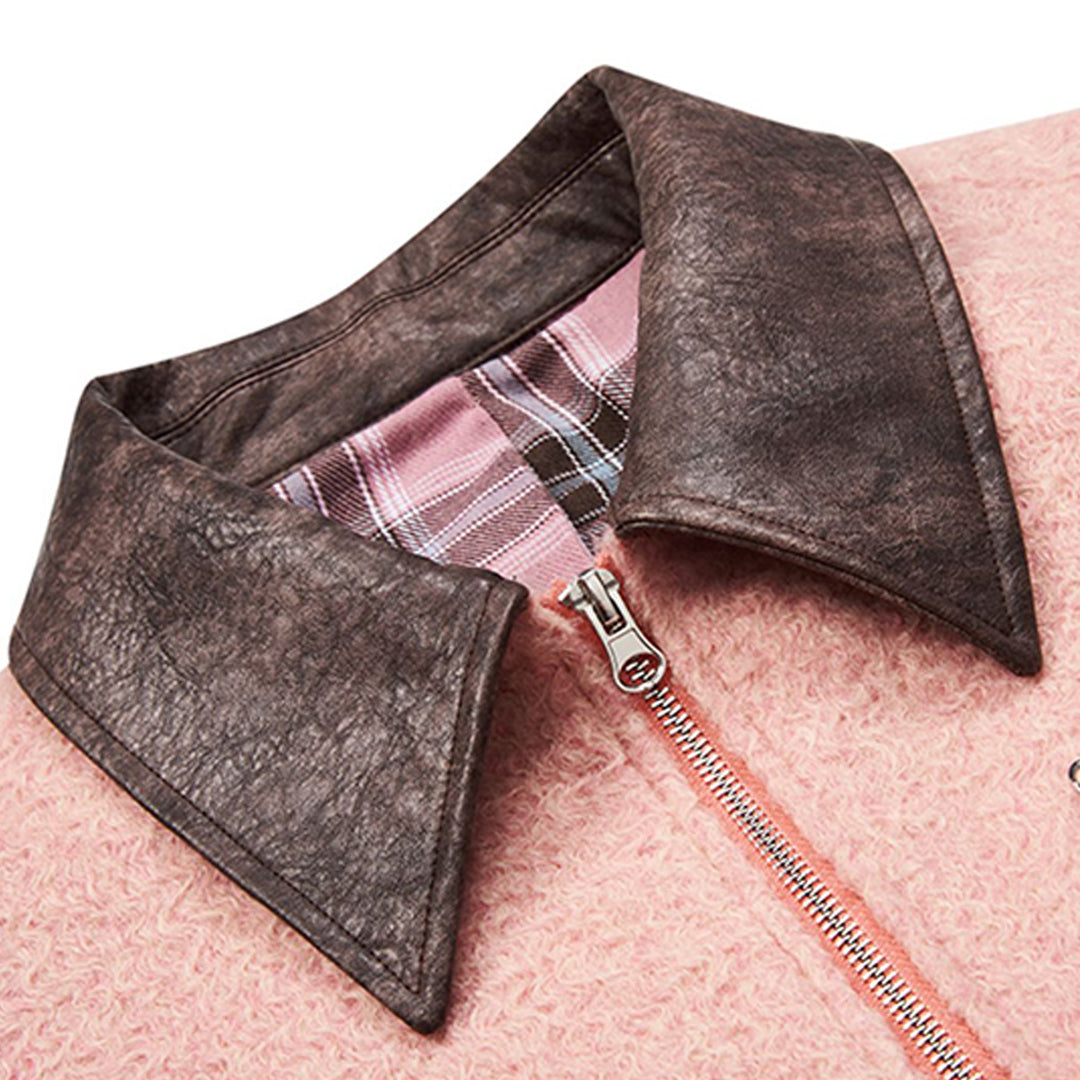 Moditec Blended Woolen Detroit Cargo Jacket Pink - Mores Studio