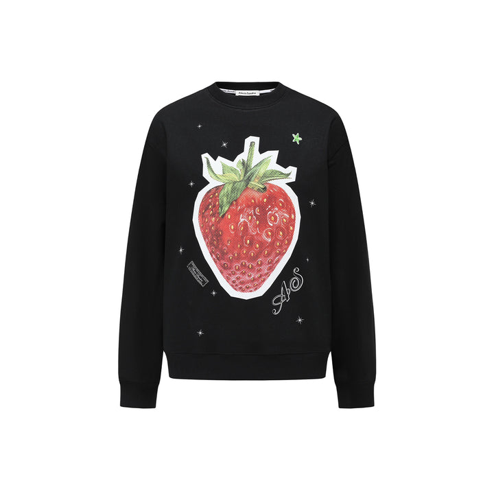 Alexia Sandra Fruit Paradise Star Printed Drop Shoulder Sweater Black