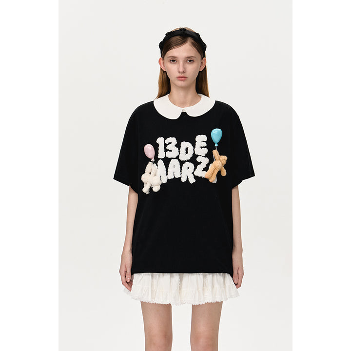 13De Marzo Float Cloud Balloon T-Shirt Black