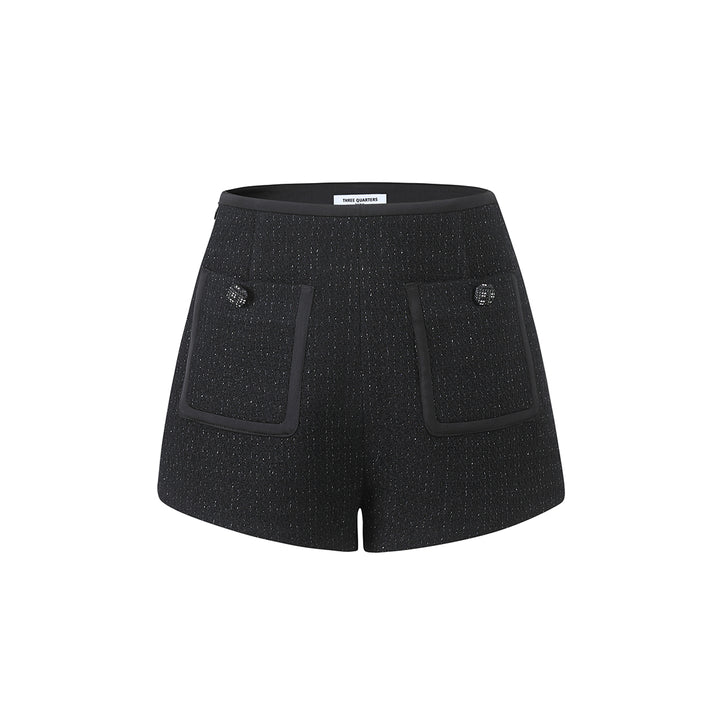 Three Quarters Woollen Tweed Shiner Shorts - Mores Studio