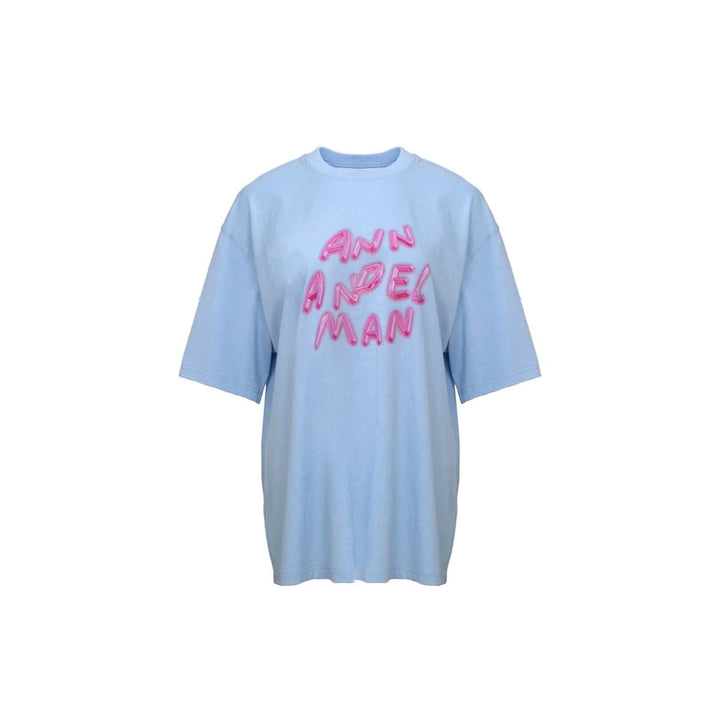 Ann Andelman Jelly Letter T-Shirt Blue - GirlFork