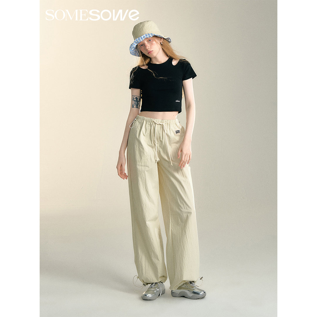 SomeSowe Cool Drawstring Cargo Pants Cream