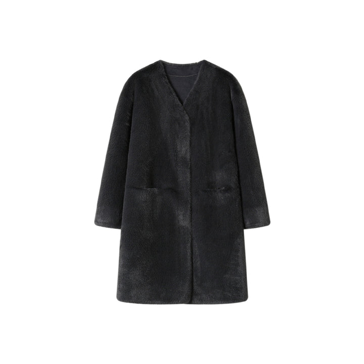 SomeSowe Fluffy Faux Mink Oversized Coat Dark Grey - Mores Studio