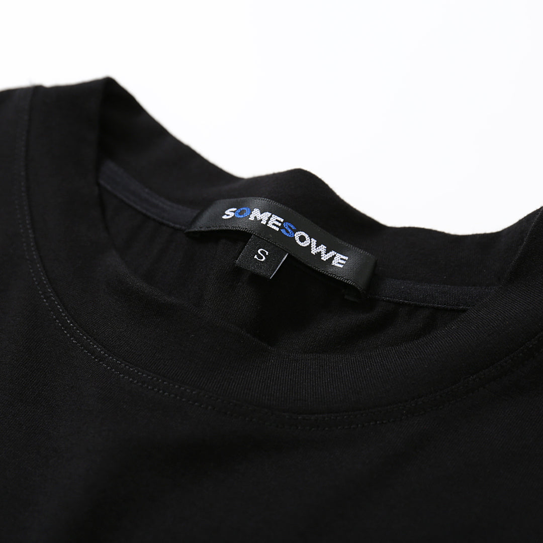 SomeSowe Stretch Slim-Fit Star Rivets T-Shirt Black