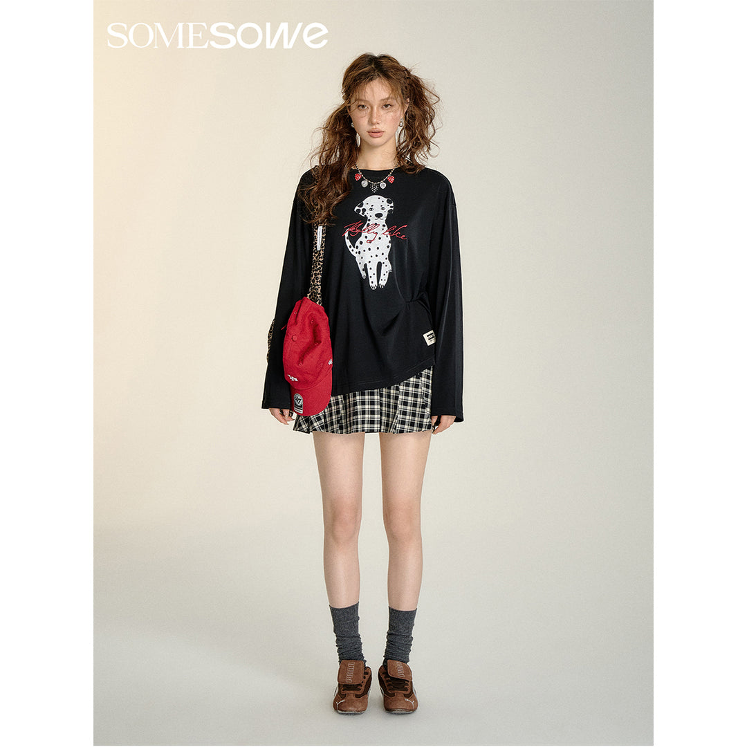 SomeSowe Spotted Puppy Silhouette Long Sleeve T-Shirt