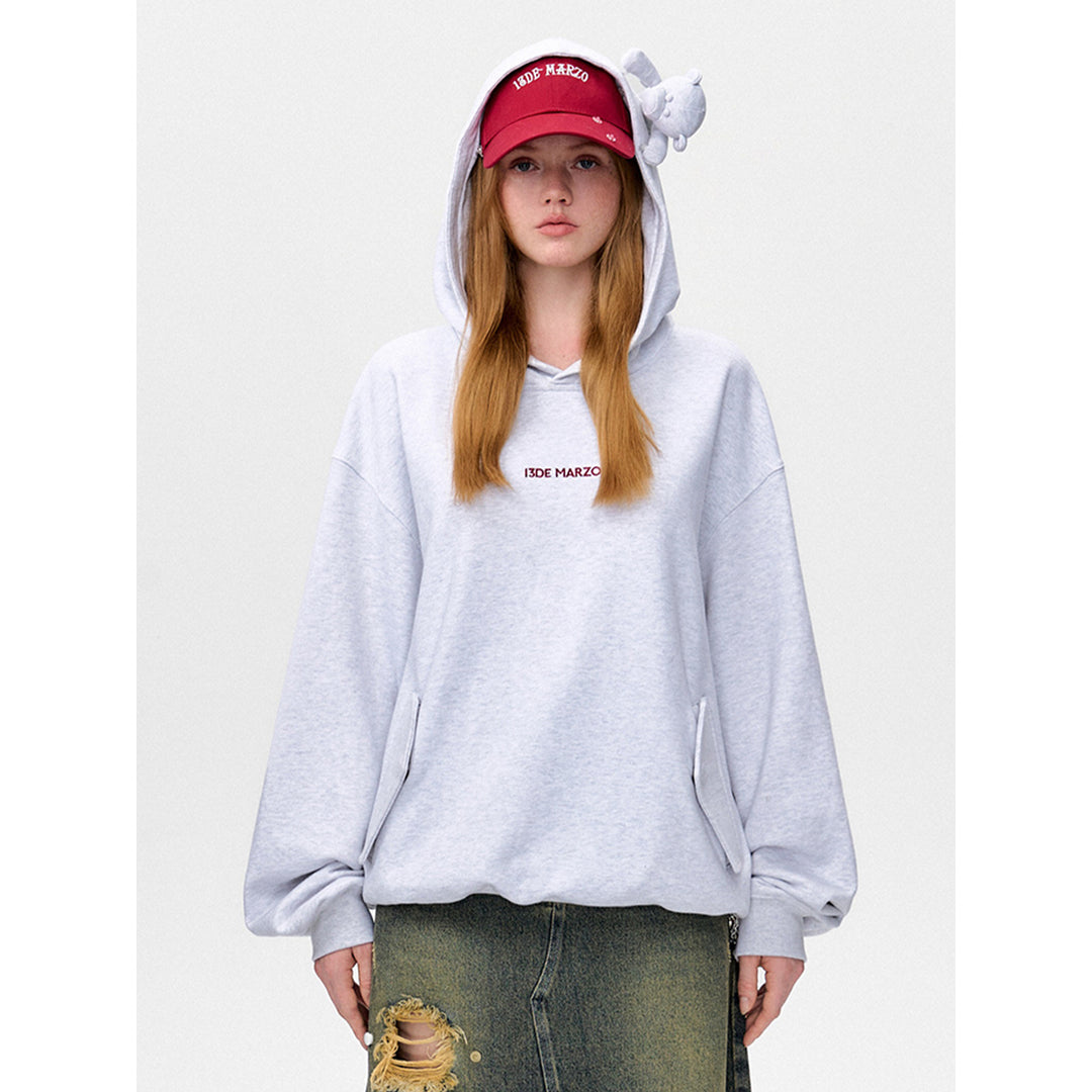 13De Marzo Color Blocked Detachable Cap Loose Hoodie