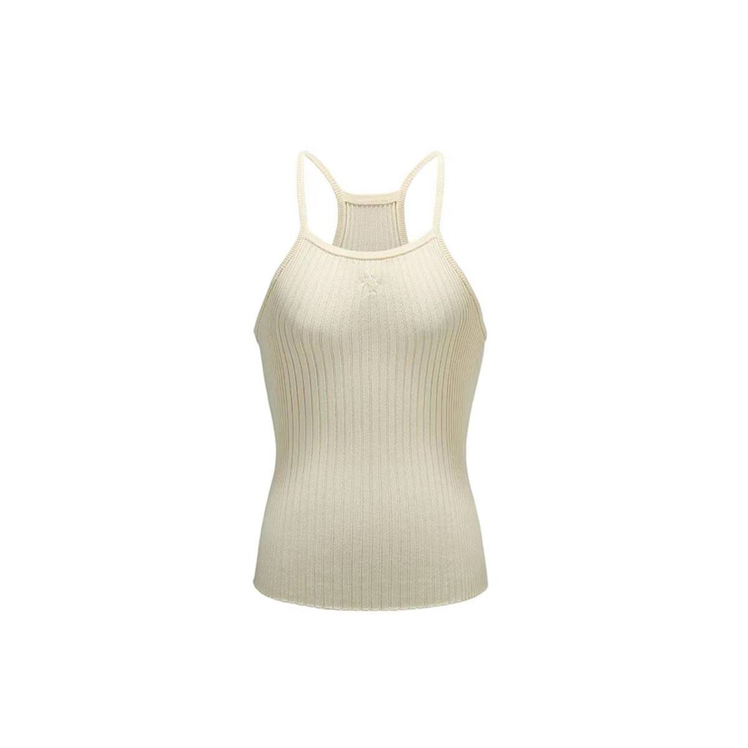 NotAwear Simple Logo Embroidery Knit Vest Cream - Mores Studio