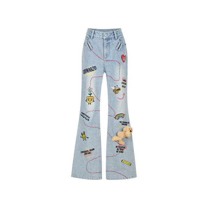 13De Marzo X Matthew Langille Travel Bear Flare Jeans