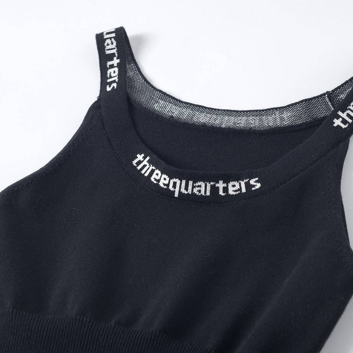 Three Quarters Letter Jacquard Knit Vest - Mores Studio