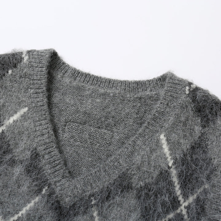 SomeSowe Checkered Woolen Vest