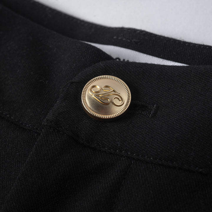 Three Quarters Classic Woollen Suit Pants Black - Mores Studio