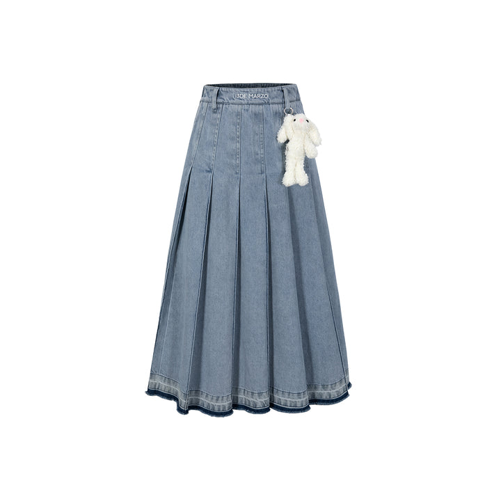 13De Marzo Doozoo Vintage Denim Pleated Long Skirt