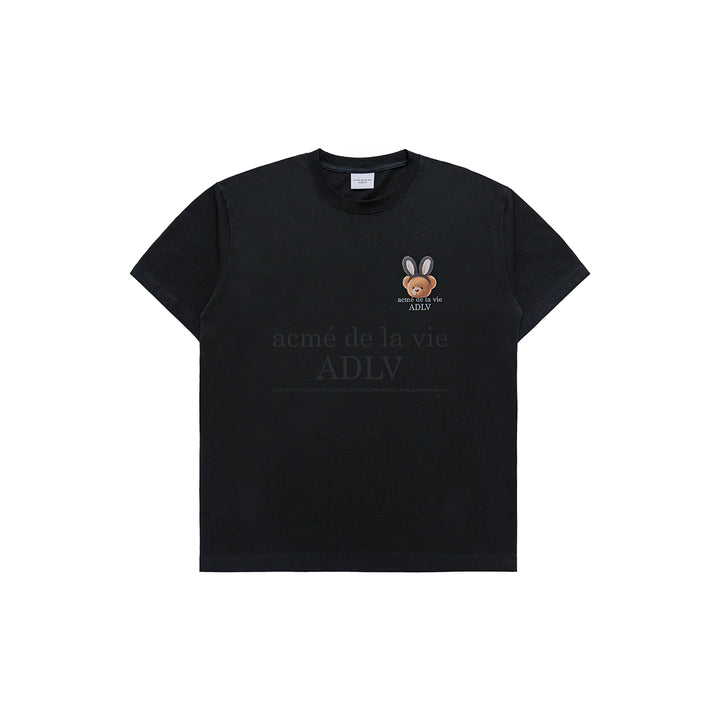 ADLV Rabbit Bear Doll Logo T-Shirt Black