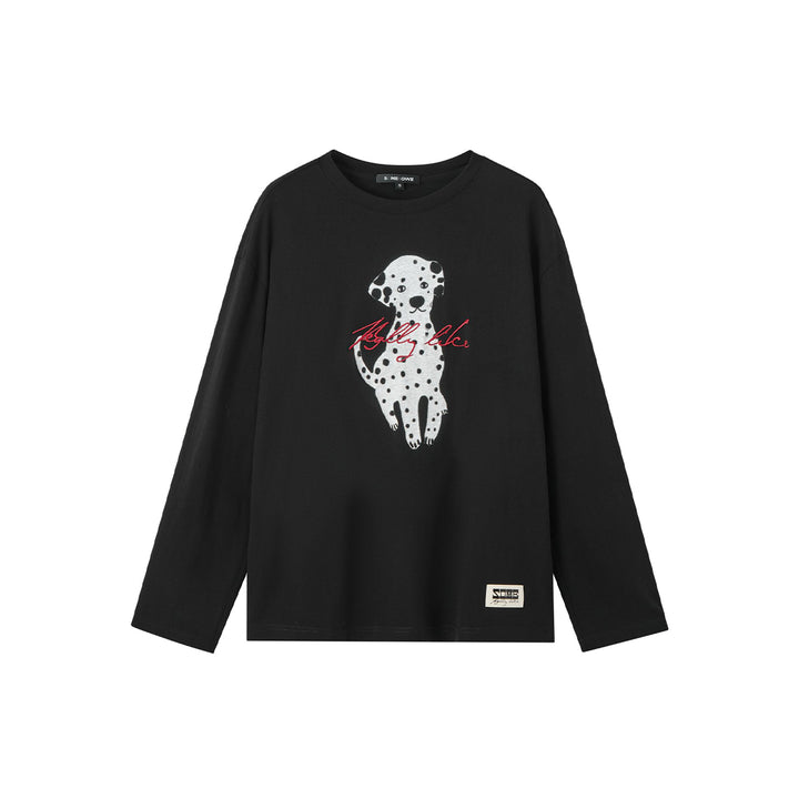 SomeSowe Spotted Puppy Silhouette Long Sleeve T-Shirt