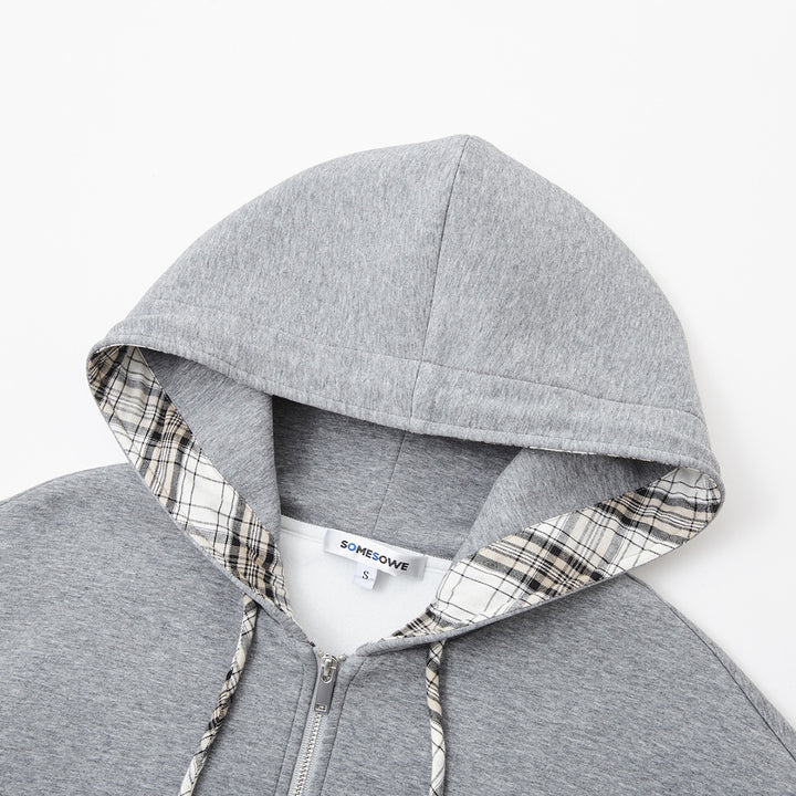 SomeSowe Fleece-Lined Hooded Top Jacket Gray