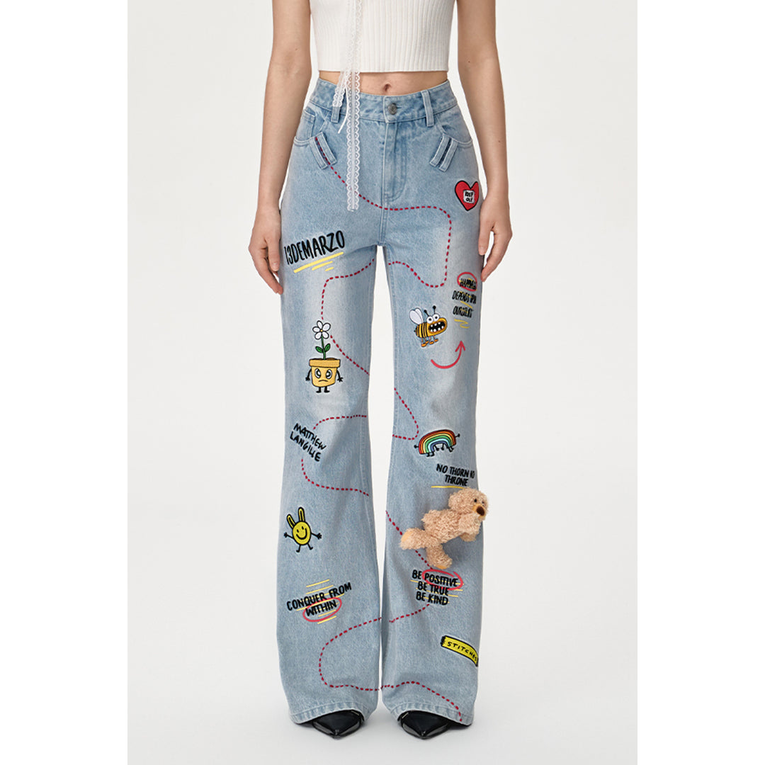 13De Marzo X Matthew Langille Travel Bear Flare Jeans