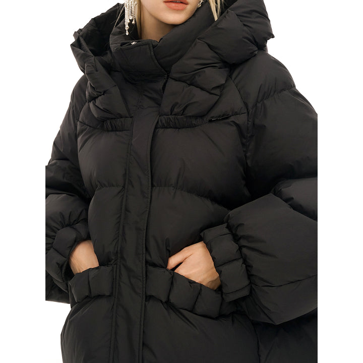 Cottia Trendy Hooded Down Jacket Black - Mores Studio