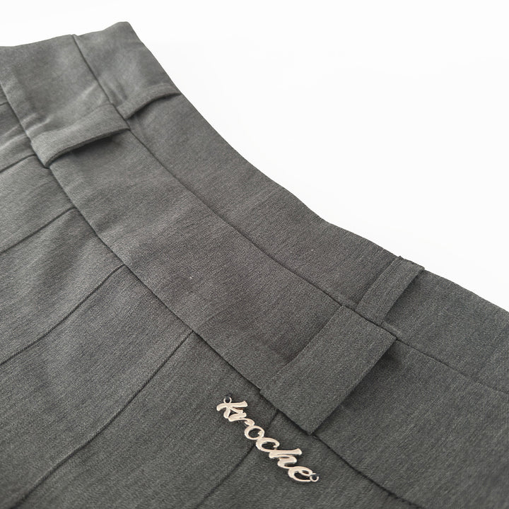 Kroche Double Waistline Pleated Long Skirt - Mores Studio