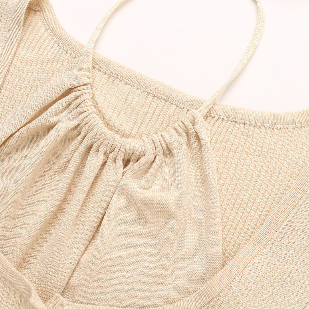 Wildshadow Hollow-Out Fake-2-Piece Knit Top Cream - Mores Studio