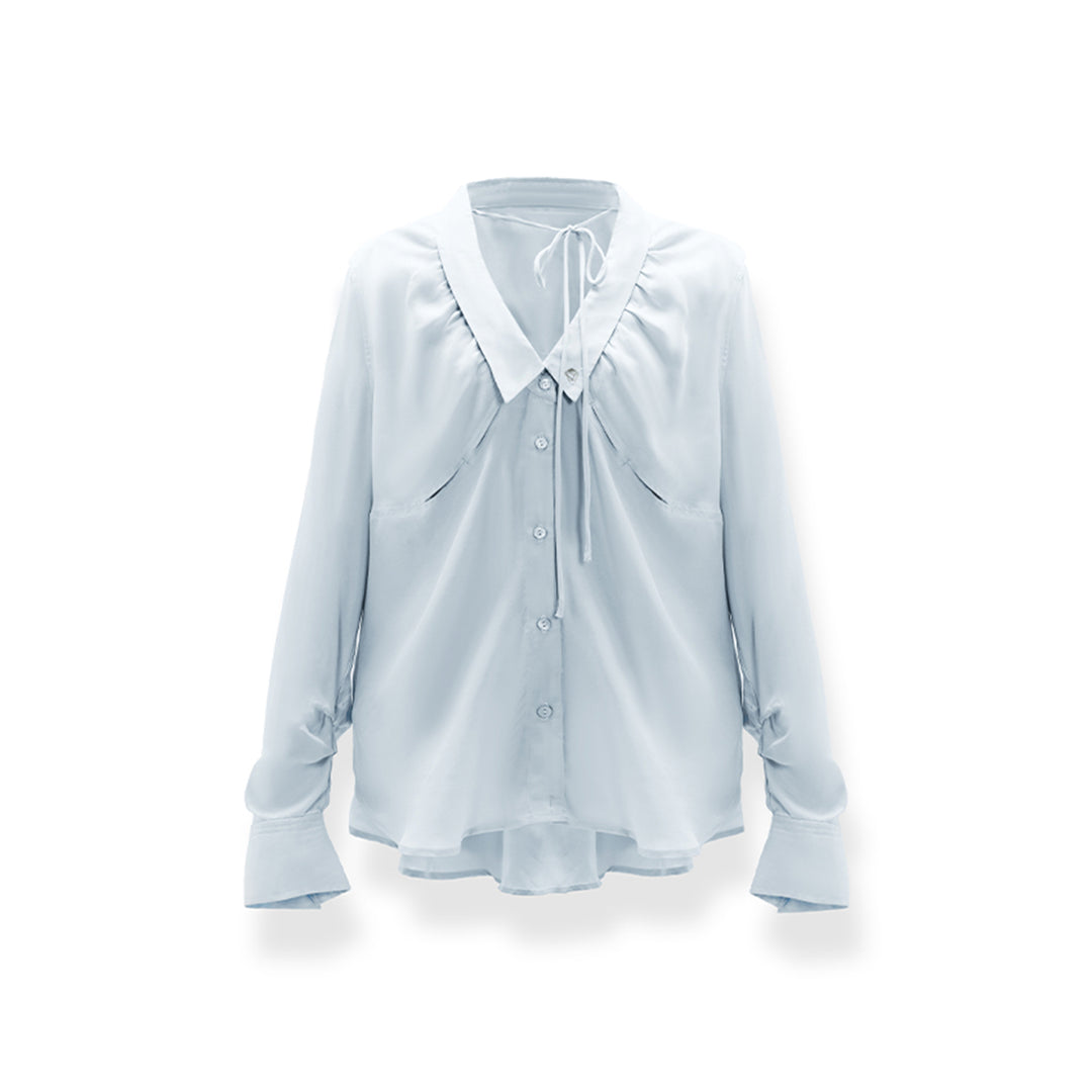 NotaWear Modern Cozy Wrinkled Oversize Shirt Blue